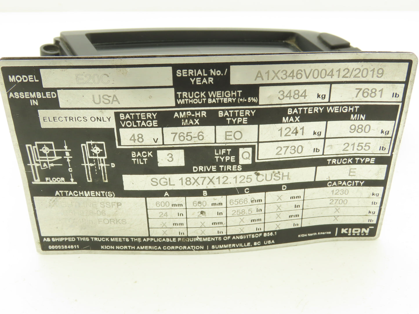 Linde 0009400733 Forklift Display Controller Module 05119300 Removed From E20C