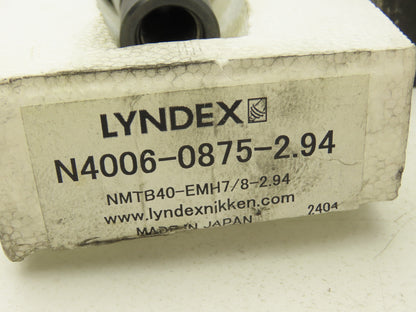 Lyndex N4006-0875-2.94 N4006-0875-2.94 End Mill Holder 7/8" Dia Hole NMTB Taper