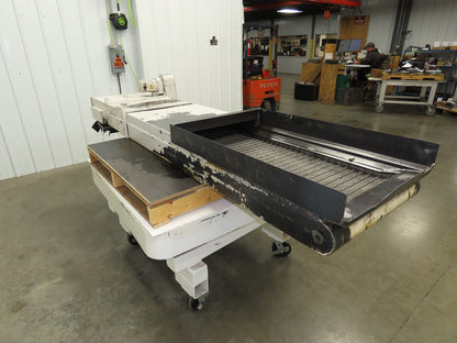 Enomoto MA-500H 25"W x 9' 3"L Chip Conveyor 22" Belt 40" Infeed 220V 3PH