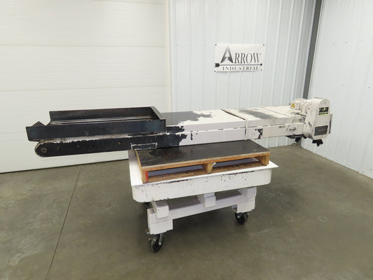 Enomoto MA-500H 25"W x 9' 3"L Chip Conveyor 22" Belt 40" Infeed 220V 3PH