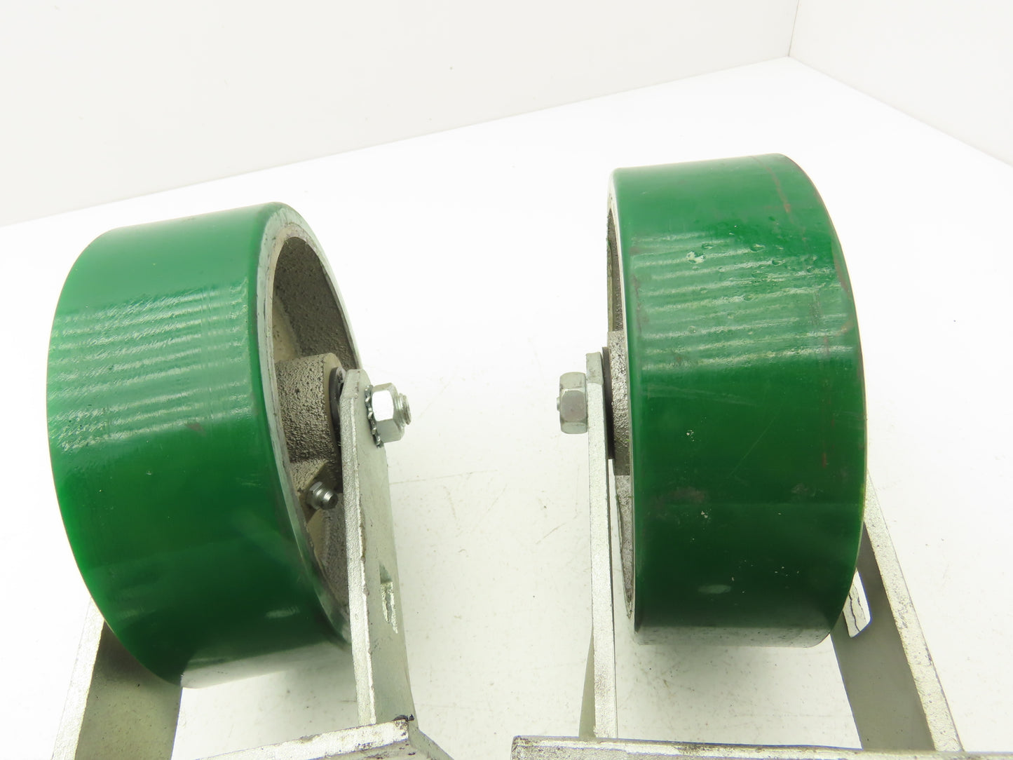 PEMCO E-6 Caster W/6" Heavy Duty Poly Covered Wheel Greaseable Bearings Lot of 2