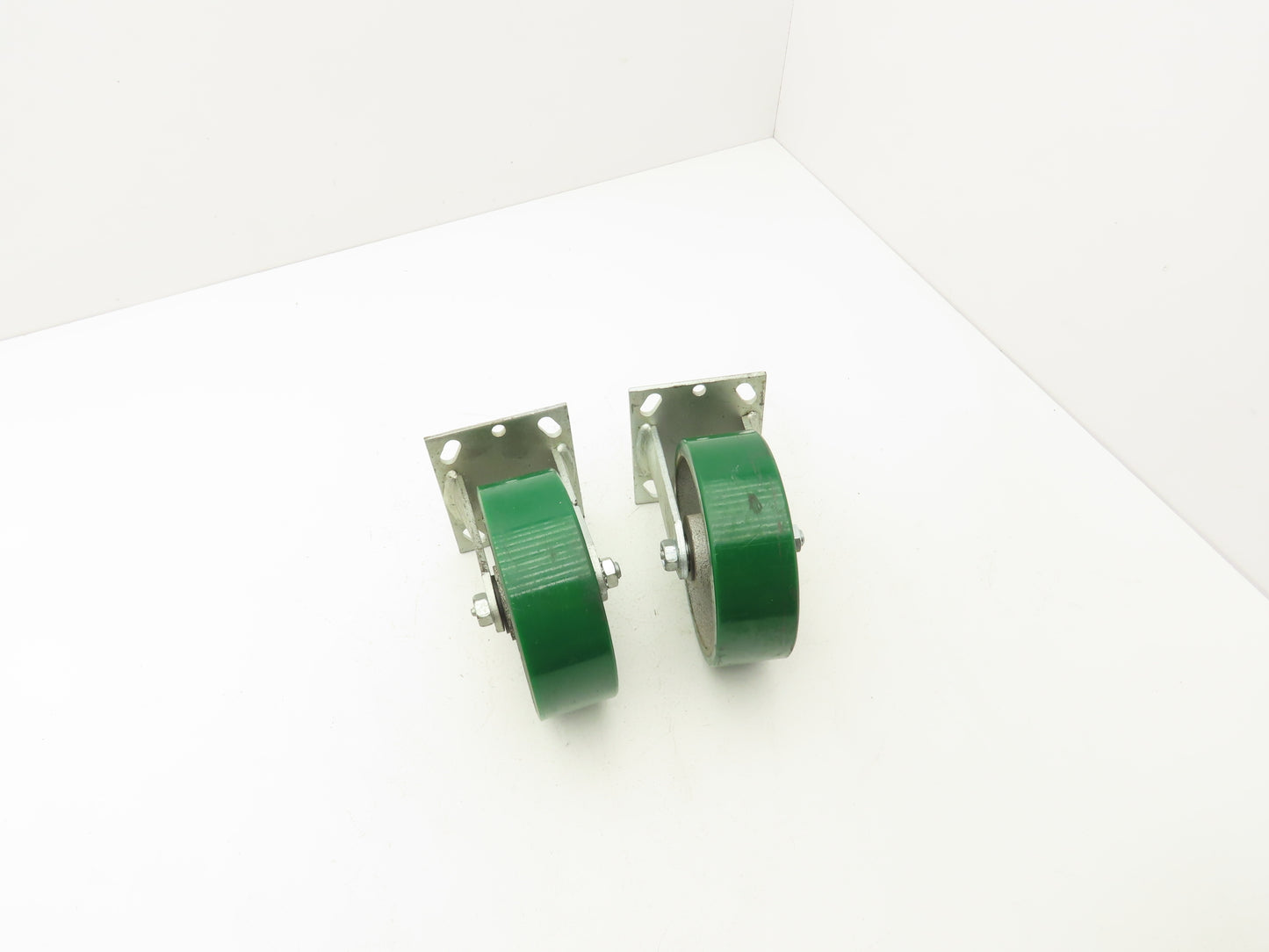 PEMCO E-6 Caster W/6" Heavy Duty Poly Covered Wheel Greaseable Bearings Lot of 2
