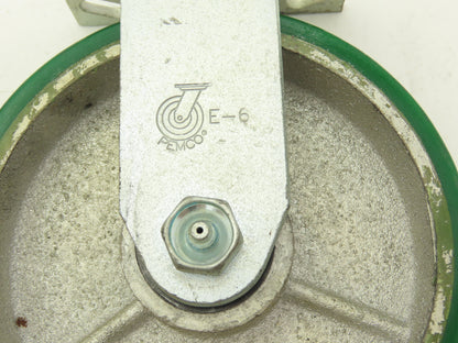 PEMCO E-6 Caster W/6" Heavy Duty Poly Covered Wheel Greaseable Bearings Lot of 2