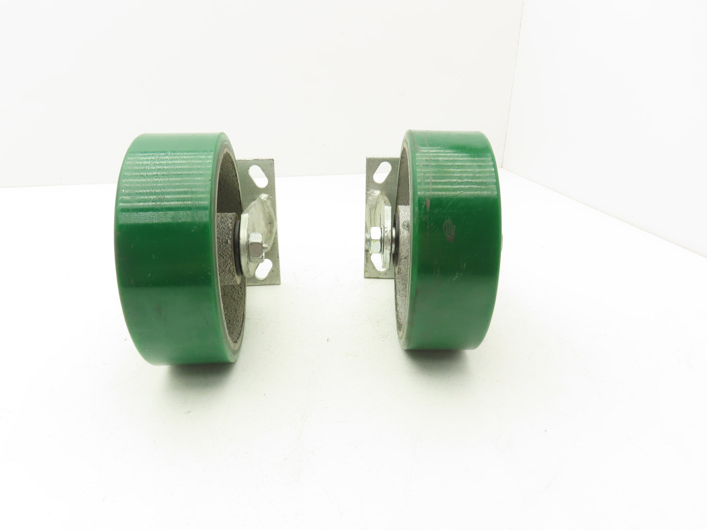 PEMCO E-6 Caster W/6" Heavy Duty Poly Covered Wheel Greaseable Bearings Lot of 2