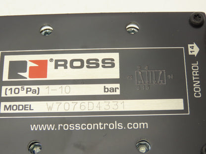 Ross Controls W7076D4331Z Pneumatic Dual Solenoid Air Valve 14.5-145psi 110-120v