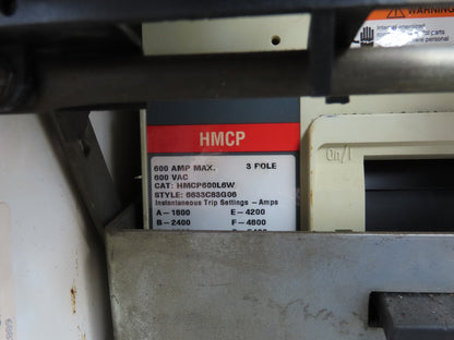 Eaton Freedom 2100 MCC NEMA 6 Motor Control Starter 600VAC 400Hp HMCP Breaker