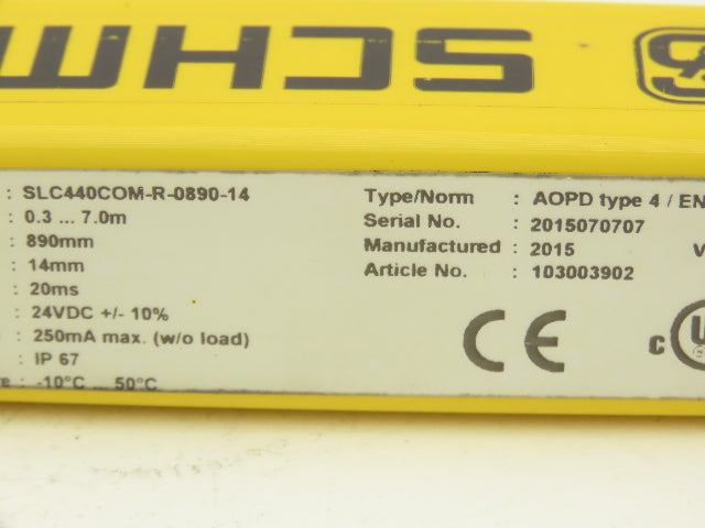 Schmersal SLC440COM-ER-0890-14 Safety Light Curtain Transmitter & Receiver Set