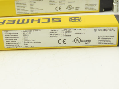 Schmersal SLC440COM-ER-0890-14 Safety Light Curtain Transmitter & Receiver Set