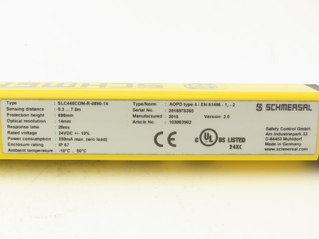 Schmersal SLC440COM-ER-0890-14 Safety Light Curtain Transmitter & Receiver Set
