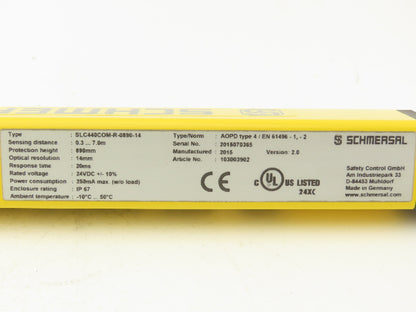 Schmersal SLC440COM-ER-0890-14 Safety Light Curtain Transmitter & Receiver Set