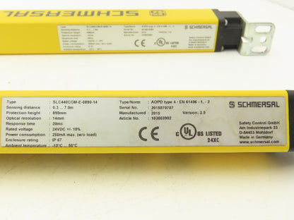 Schmersal SLC440COM-ER-0890-14 Safety Light Curtain Transmitter & Receiver Set