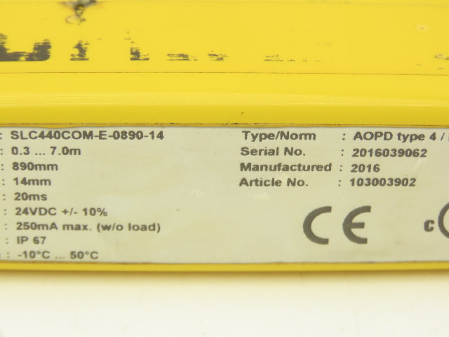Schmersal SLC440COM-E-0890-14 Safety Light Curtain Transmitter Only