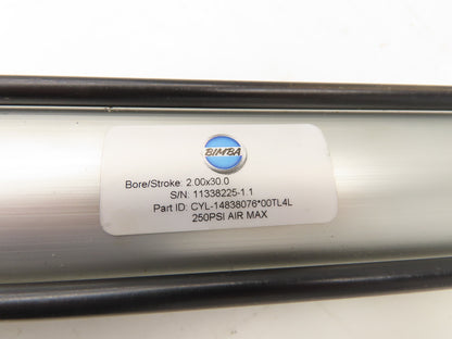 Bimba CYL-14838076*00TL4L Pneumatic Air Cylinder 2" Bore 30" Stroke 251 PSI