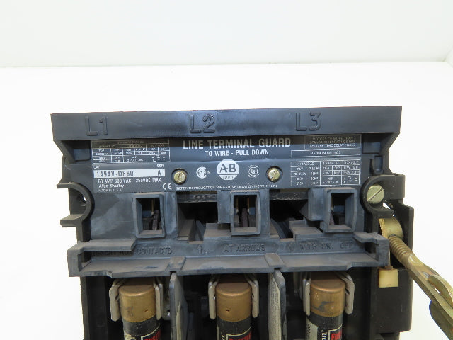 Allen Bradley 1494V-DS60 Disconnect Switch Fused 60A 600V Operator Handle