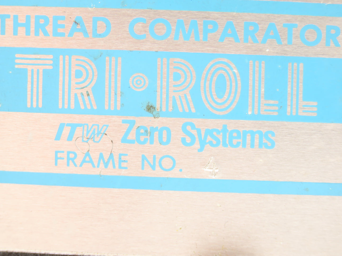 ITW Zero Systems Frame No 4 Tri-Roll Thread Checker Comparator 1.25 Metric Heads