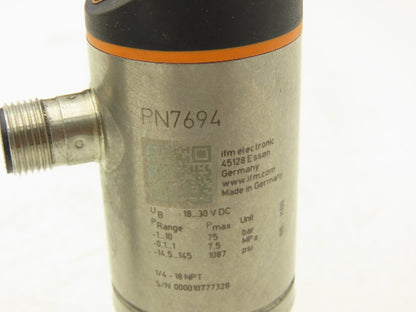 IFM PN7694 Pressure Sensor Digital LED Display 1/4" NPT  Lot of 2