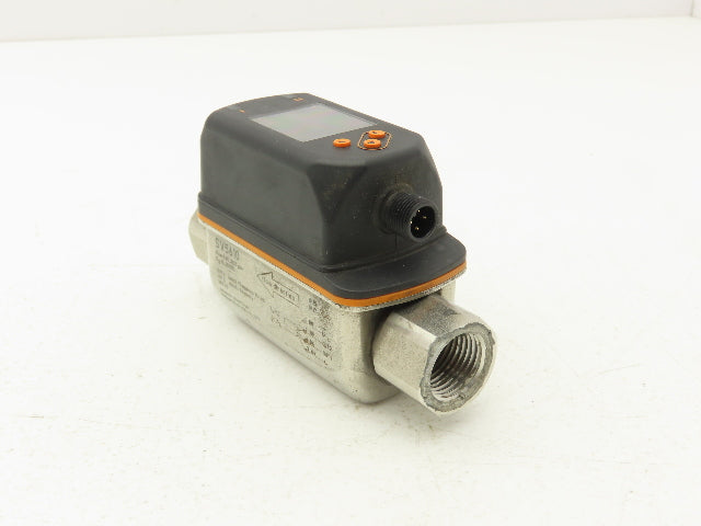 IFM SV5610 Vortex Flowmeter w/Display 18-30VDC 32-634GPH/.55-10.55GPM 1/2"FNPT