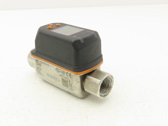 IFM SV5610 Vortex Flowmeter w/Display 18-30VDC 32-634GPH/.55-10.55GPM 1/2"FNPT