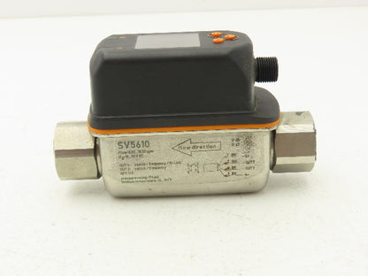 IFM SV5610 Vortex Flowmeter w/Display 18-30VDC 32-634GPH/.55-10.55GPM 1/2"FNPT
