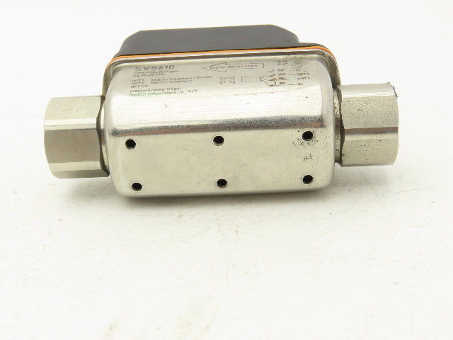 IFM SV5610 Vortex Flowmeter w/Display 18-30VDC 32-634GPH/.55-10.55GPM 1/2"FNPT