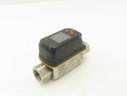 IFM SV5610 Vortex Flowmeter w/Display 18-30VDC 32-634GPH/.55-10.55GPM 1/2"FNPT