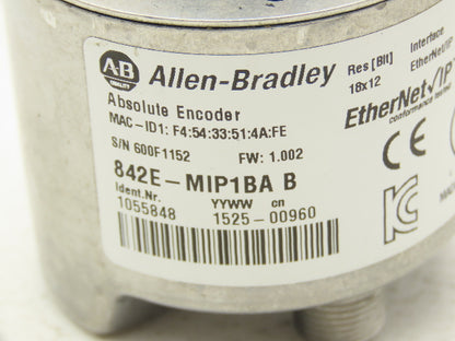 Allen Bradley 842E-MIP1BA B Absolute Encoder 10-30VDC EtherNet IP 3/8" Shaft