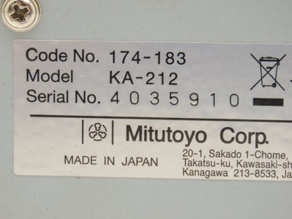 Mitutoyo KA-212 Digital Counter 2-Axis Display for Profile Projector 174-183