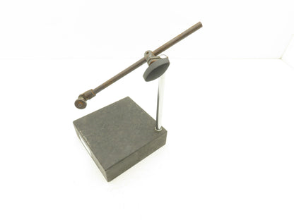 Mitutoyo 6x6x2" Graplate Granite Indicator Stand Inspection Plate Adj Arm