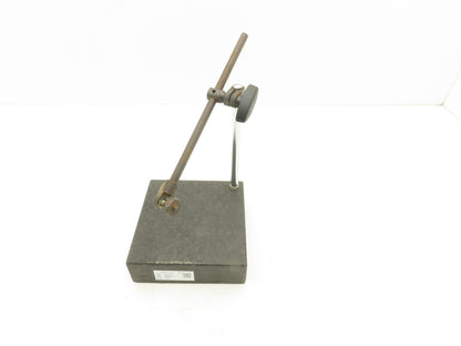 Mitutoyo 6x6x2" Graplate Granite Indicator Stand Inspection Plate Adj Arm
