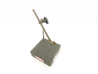 Mitutoyo 6x6x2" Graplate Granite Indicator Stand Inspection Plate Adj Arm