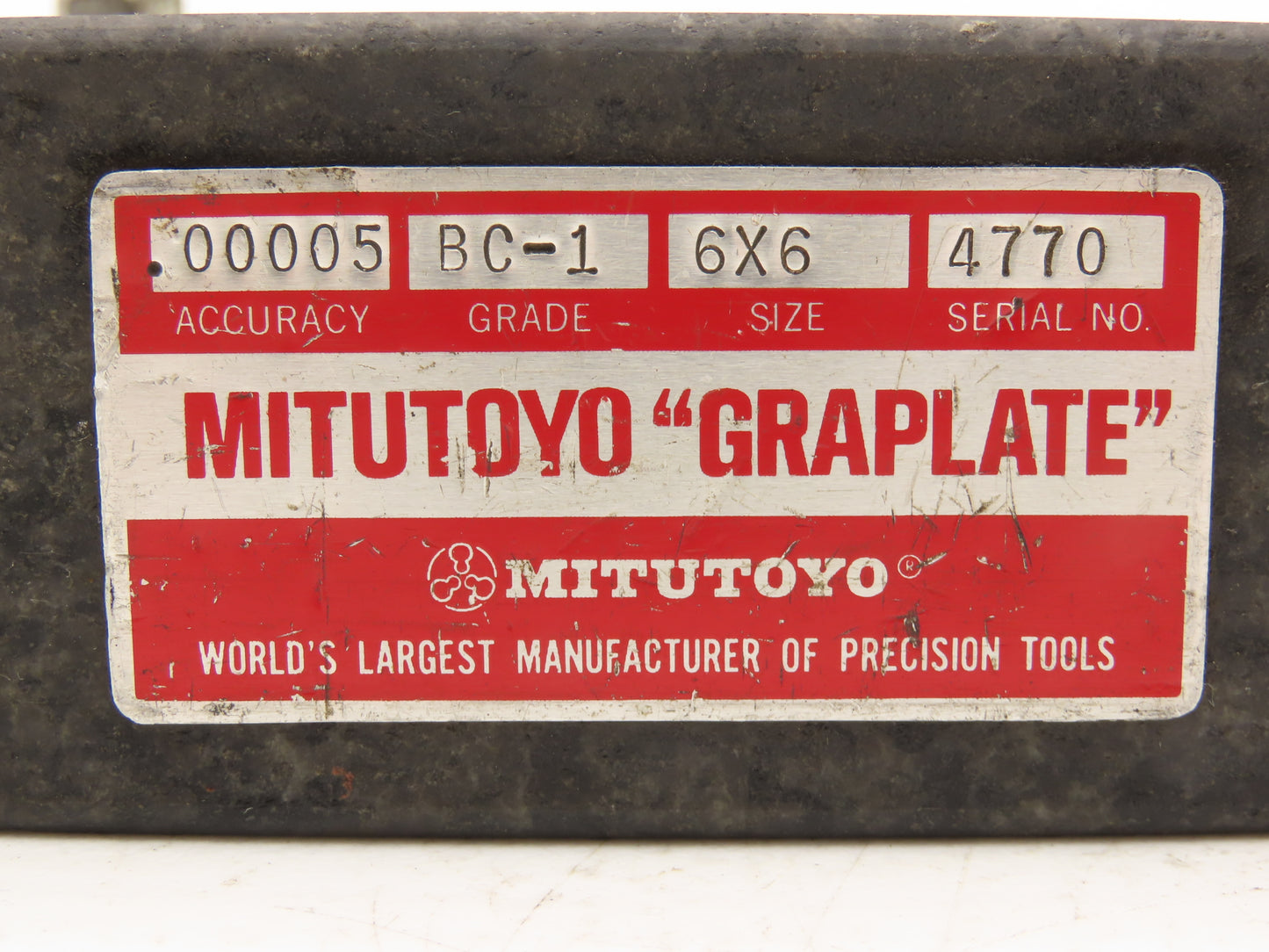 Mitutoyo 6x6x2" Graplate Granite Indicator Stand Inspection Plate Adj Arm