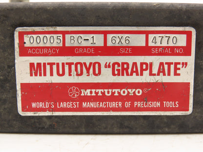 Mitutoyo 6x6x2" Graplate Granite Indicator Stand Inspection Plate Adj Arm