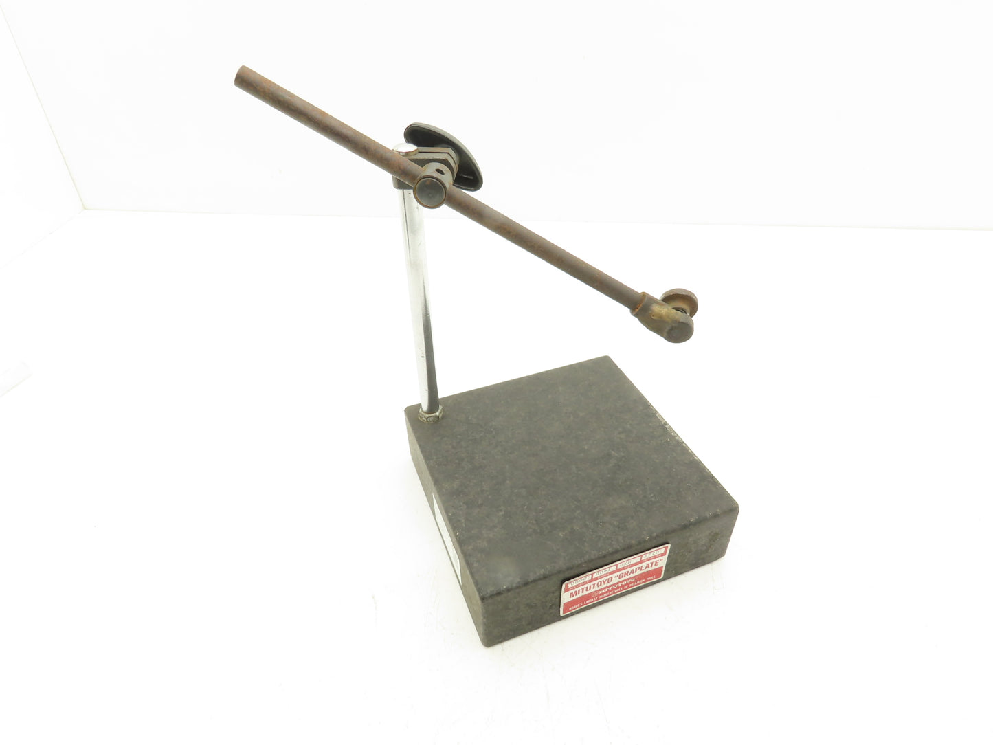 Mitutoyo 6x6x2" Graplate Granite Indicator Stand Inspection Plate Adj Arm