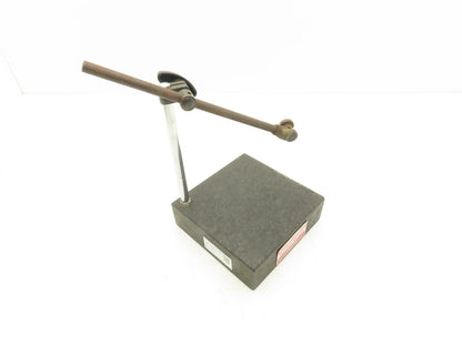 Mitutoyo 6x6x2" Graplate Granite Indicator Stand Inspection Plate Adj Arm