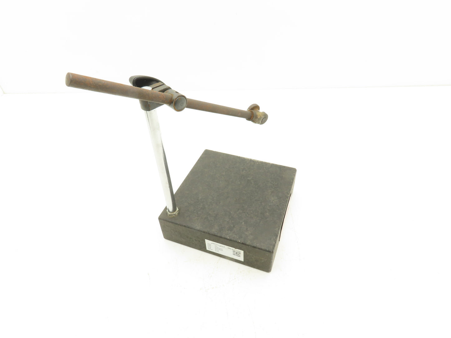 Mitutoyo 6x6x2" Graplate Granite Indicator Stand Inspection Plate Adj Arm