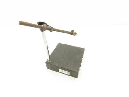 Mitutoyo 6x6x2" Graplate Granite Indicator Stand Inspection Plate Adj Arm