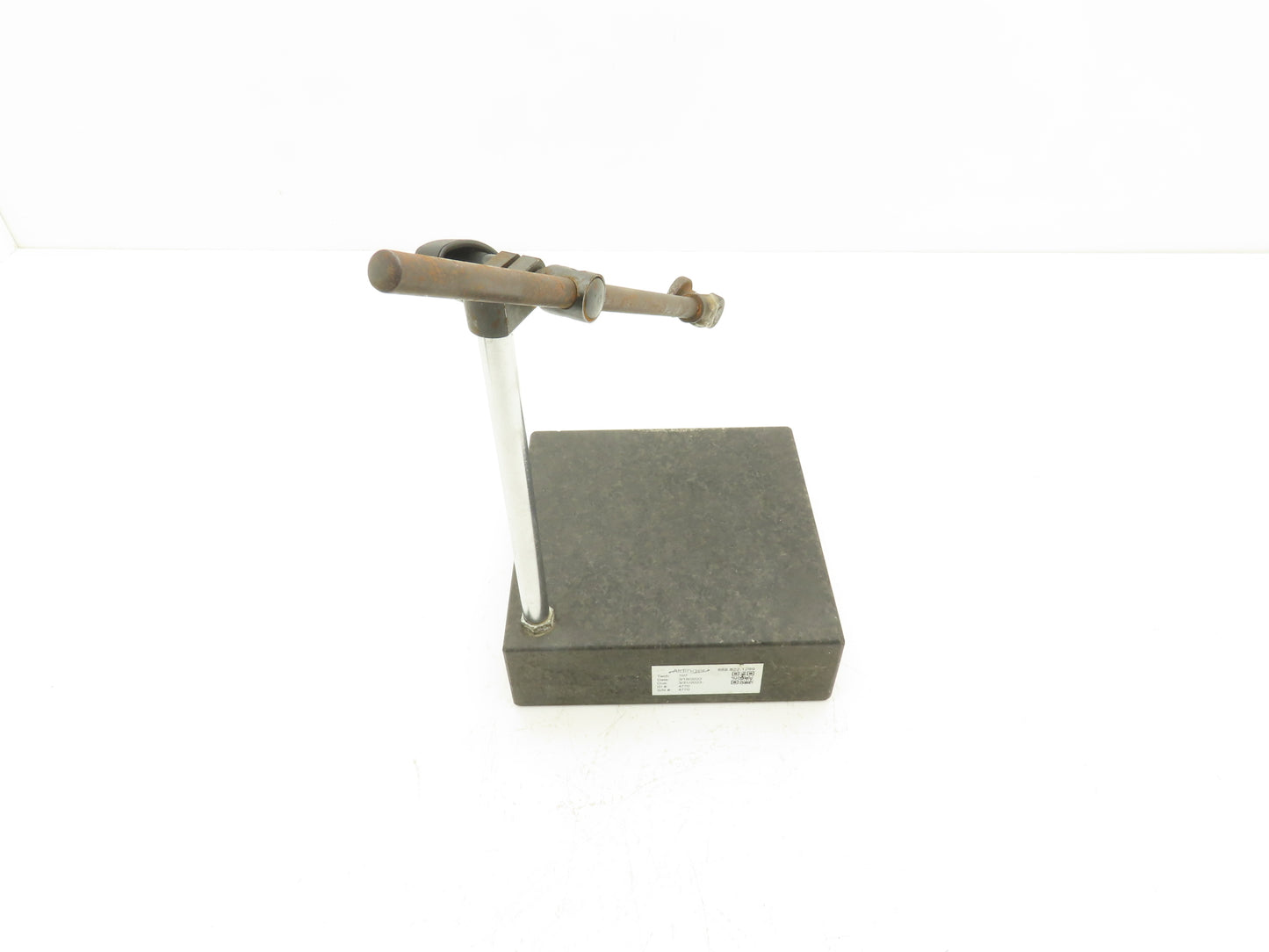 Mitutoyo 6x6x2" Graplate Granite Indicator Stand Inspection Plate Adj Arm