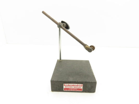 Mitutoyo 6x6x2" Graplate Granite Indicator Stand Inspection Plate Adj Arm