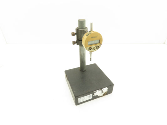 6x6x2" Granite Indicator Stand Mount Inspection Plate w/Mitutoyo Gage 0-1/2"