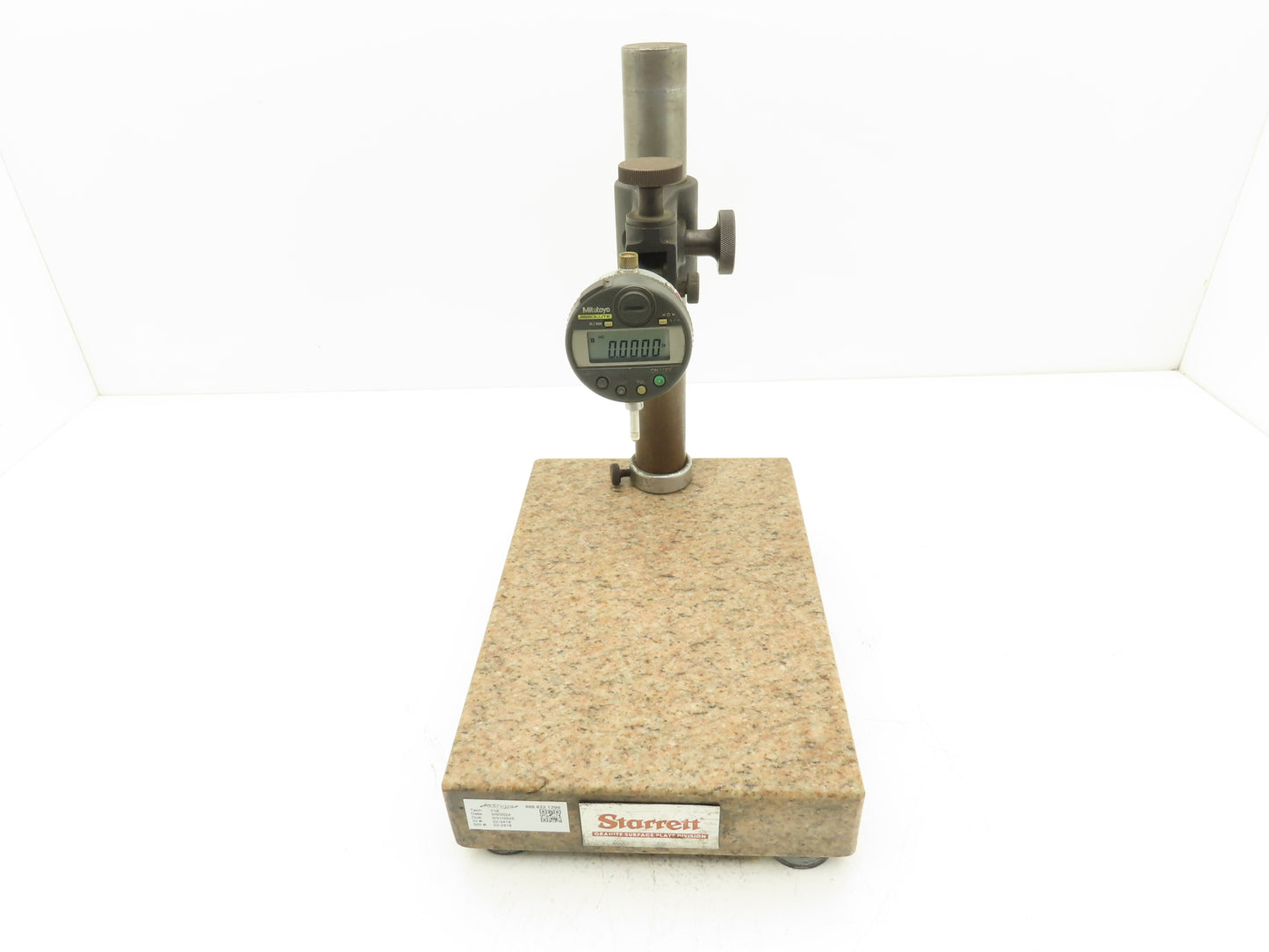 Starrett 12x8x2" Granite Indicator Stand Mount Inspection Plate w/Mitutoyo Gage