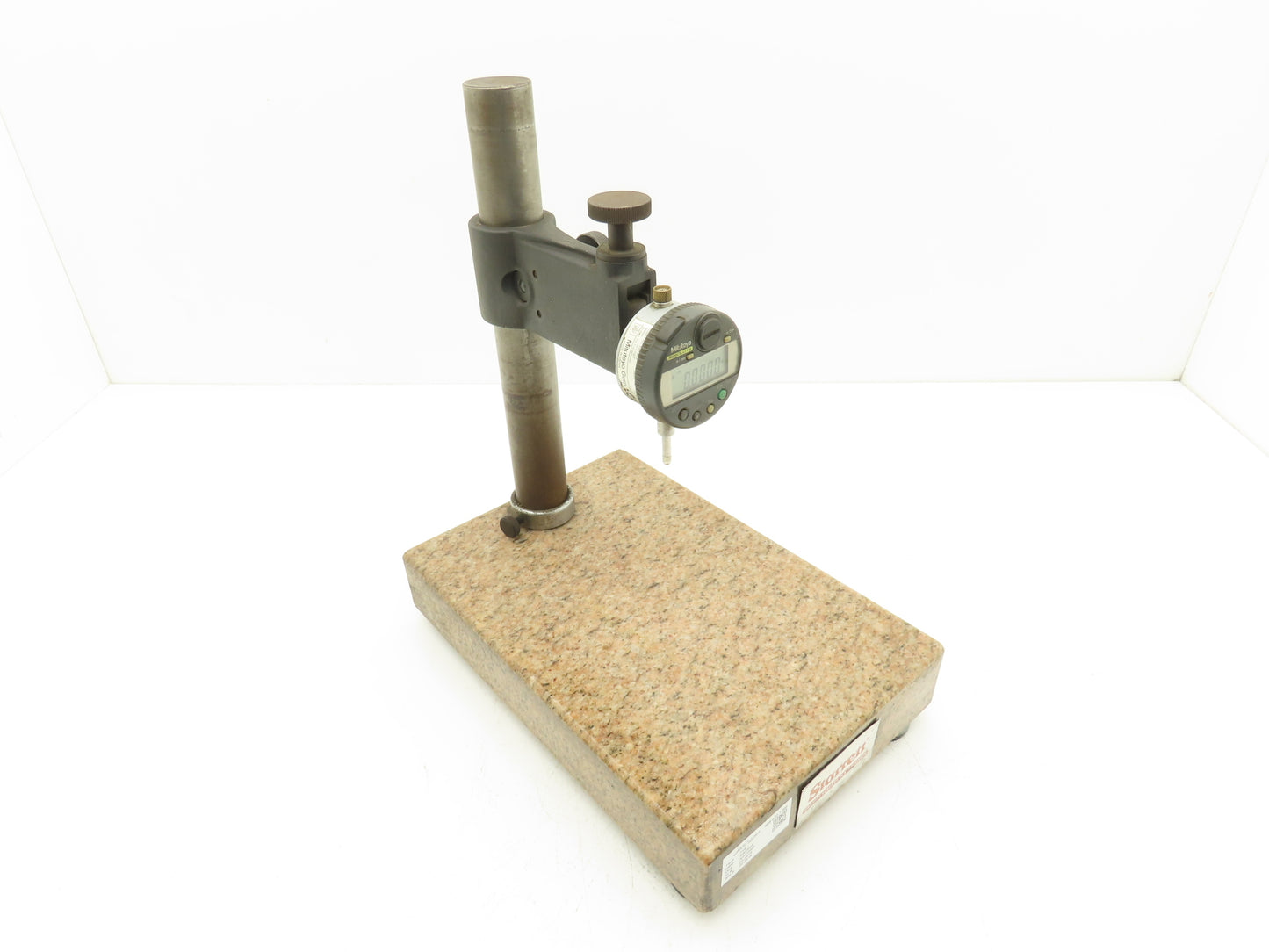 Starrett 12x8x2" Granite Indicator Stand Mount Inspection Plate w/Mitutoyo Gage
