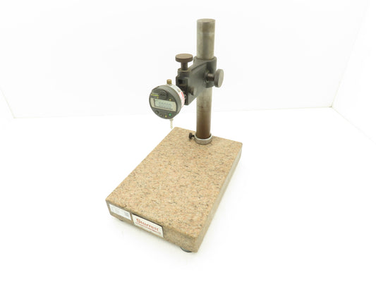 Starrett 12x8x2" Granite Indicator Stand Mount Inspection Plate w/Mitutoyo Gage