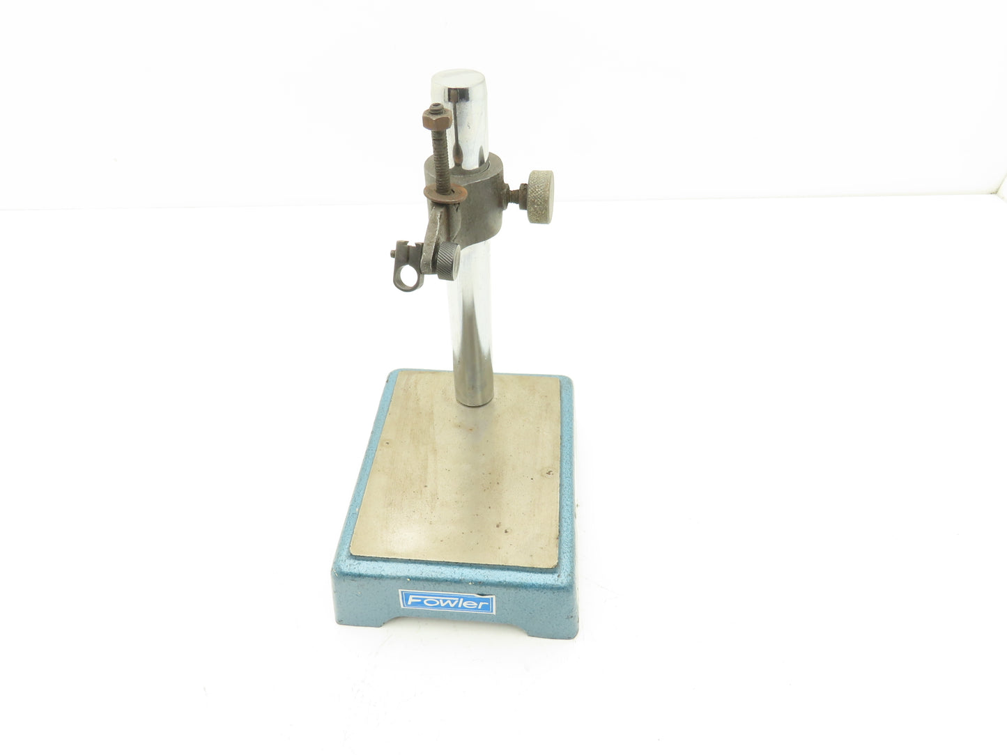 Fowler 7.5"H Post Dial Gage Indicator Stand Mount Steel Base 5-1/2"x 4-1/4"