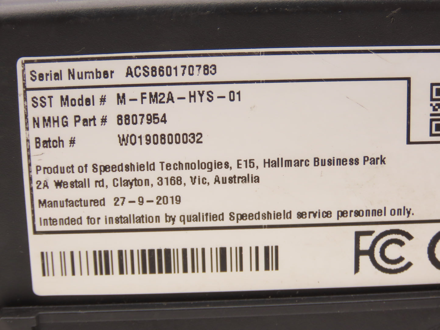 Speedshield M-FM2A-HYS-01 Tracker Display Module 8807954 Off Hyster E80XN