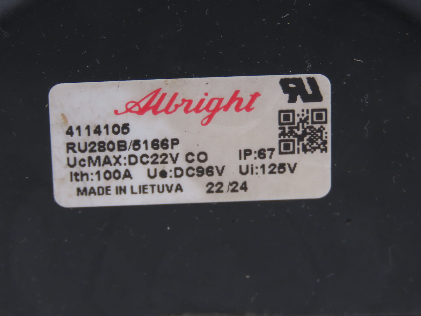 Hyster RU280B-5166P Forklift Curtis Albright DC Motor Contactor Off Hyster E80XN