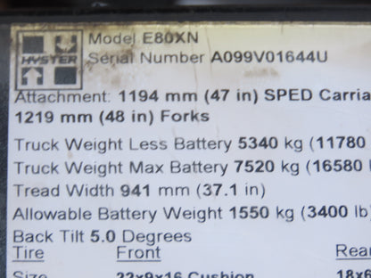 Hyster RU280B-5166P Forklift Curtis Albright DC Motor Contactor Off Hyster E80XN