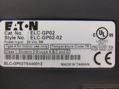 Eaton ELC-GP02 Operator Interface Monitor Screen Display ELCGP0202
