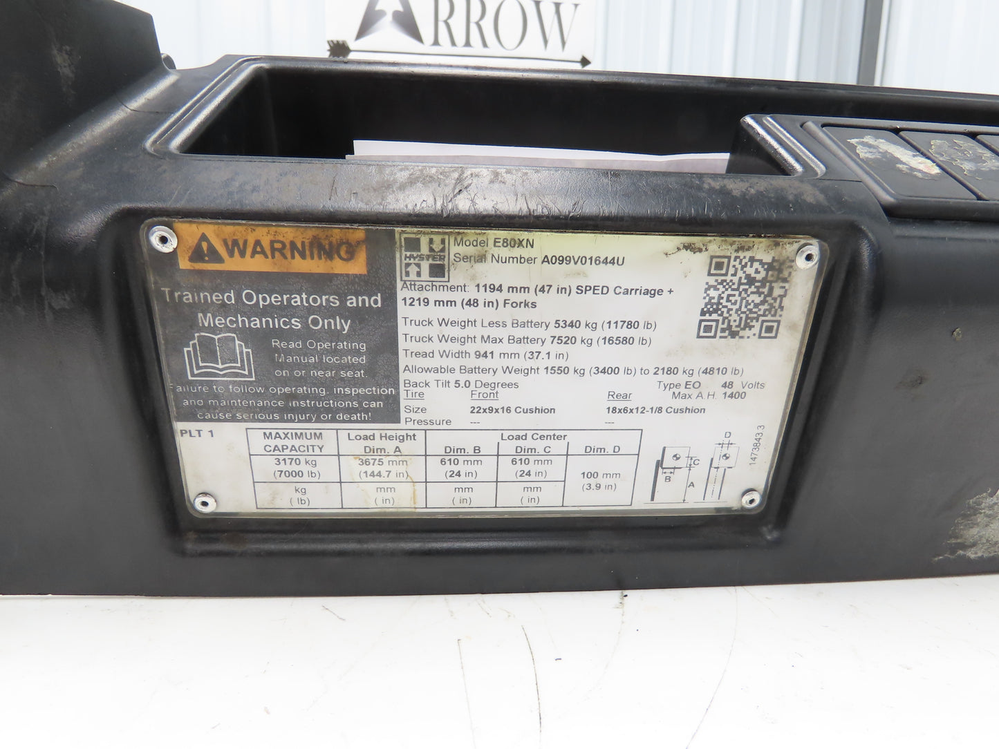 Hyster 8539580 Forklift Display Controller Module Rev 0 W/Key Off E80XN