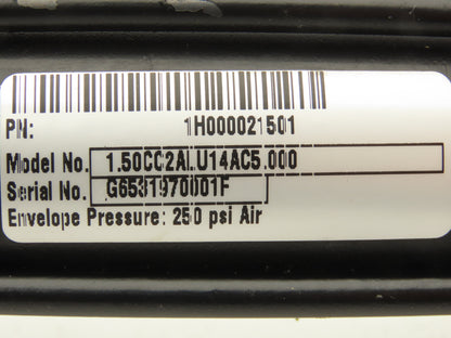 Parker 1.50CC2ALU14AC5.000 Pneumatic Air Cylinder 1.5" Bore 5" Stroke 250PSI