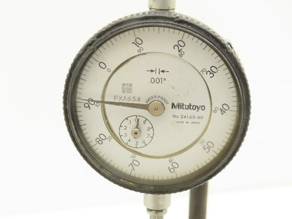 Mitutoyo 6x6x2" Graplate Granite Indicator Stand Inspection Plate Adj Arm w/Gage